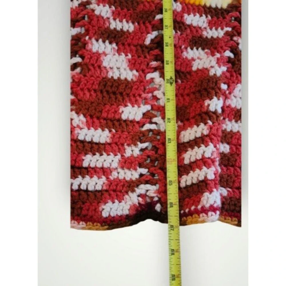Vintage Crochet Knitted‎ Grannycore Blanket Afghan Retro 67 x 48Colorful